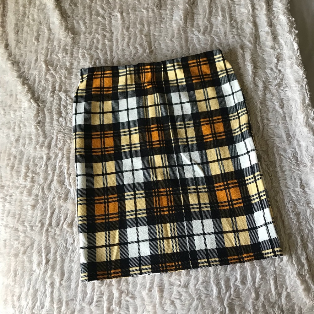 Plaid tube skirt